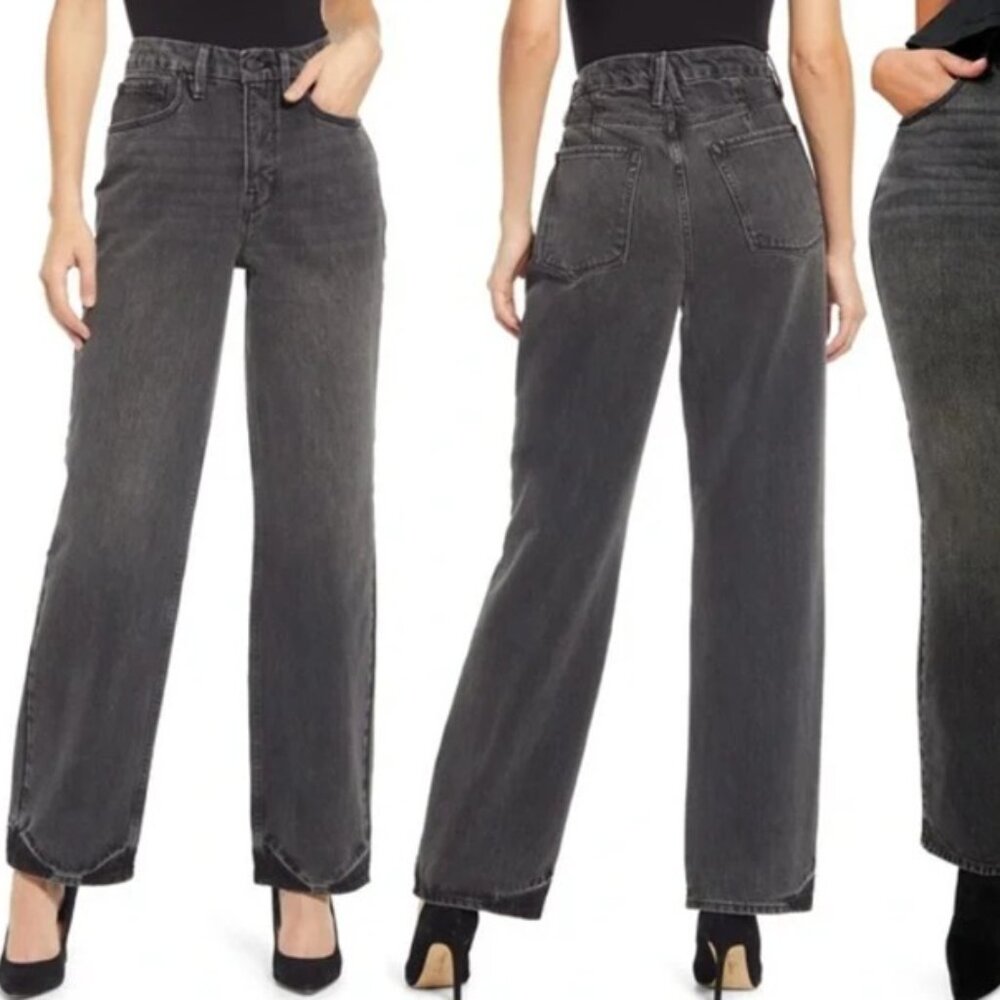 Good American Good '90s Loose Fit Jeans (black) - size 12/31
